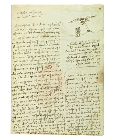 Codex over de vlucht van vogels, Folio 16 recto door Leonardo da Vinci